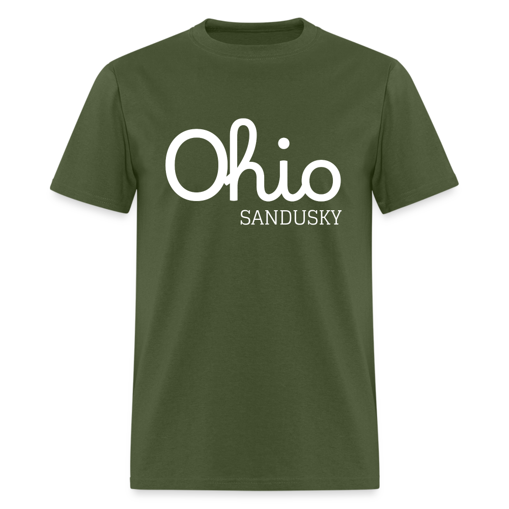 Sandusky Script Ohio Unisex Classic T-Shirt - military green