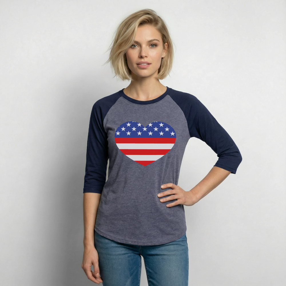 Baseball T-Shirt - heather blue/navy