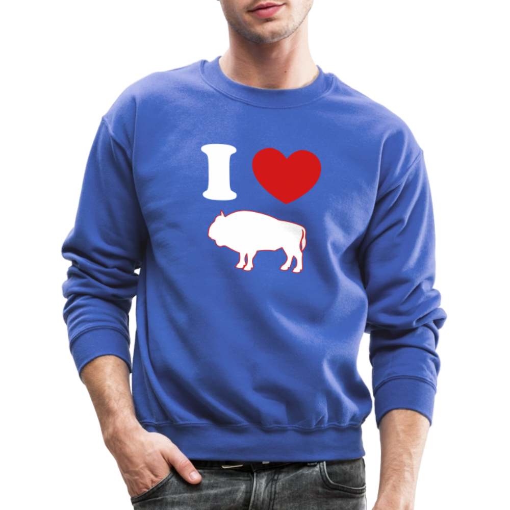 I Heart Buffalo Crewneck Sweatshirt - royal blue