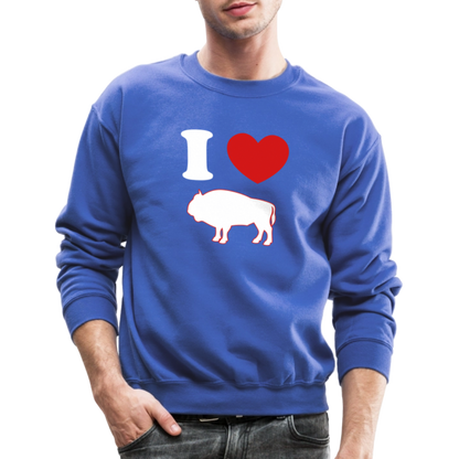 I Heart Buffalo Crewneck Sweatshirt - royal blue