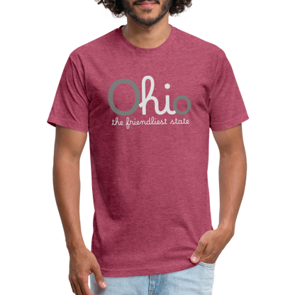 O hi o the friendliest state Fitted Cotton/Poly T-Shirt by Next Level - heather burgundy
