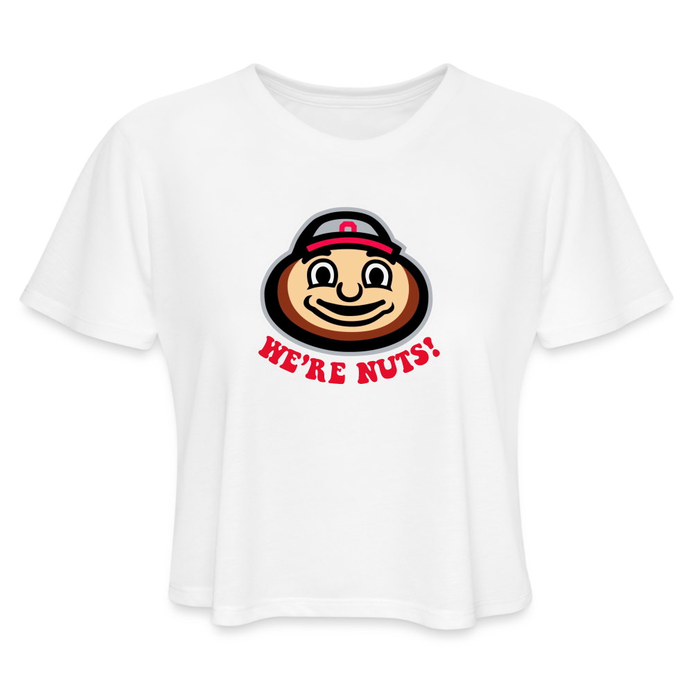 Brutus We're Nuts! Women's Cropped T-Shirt - white