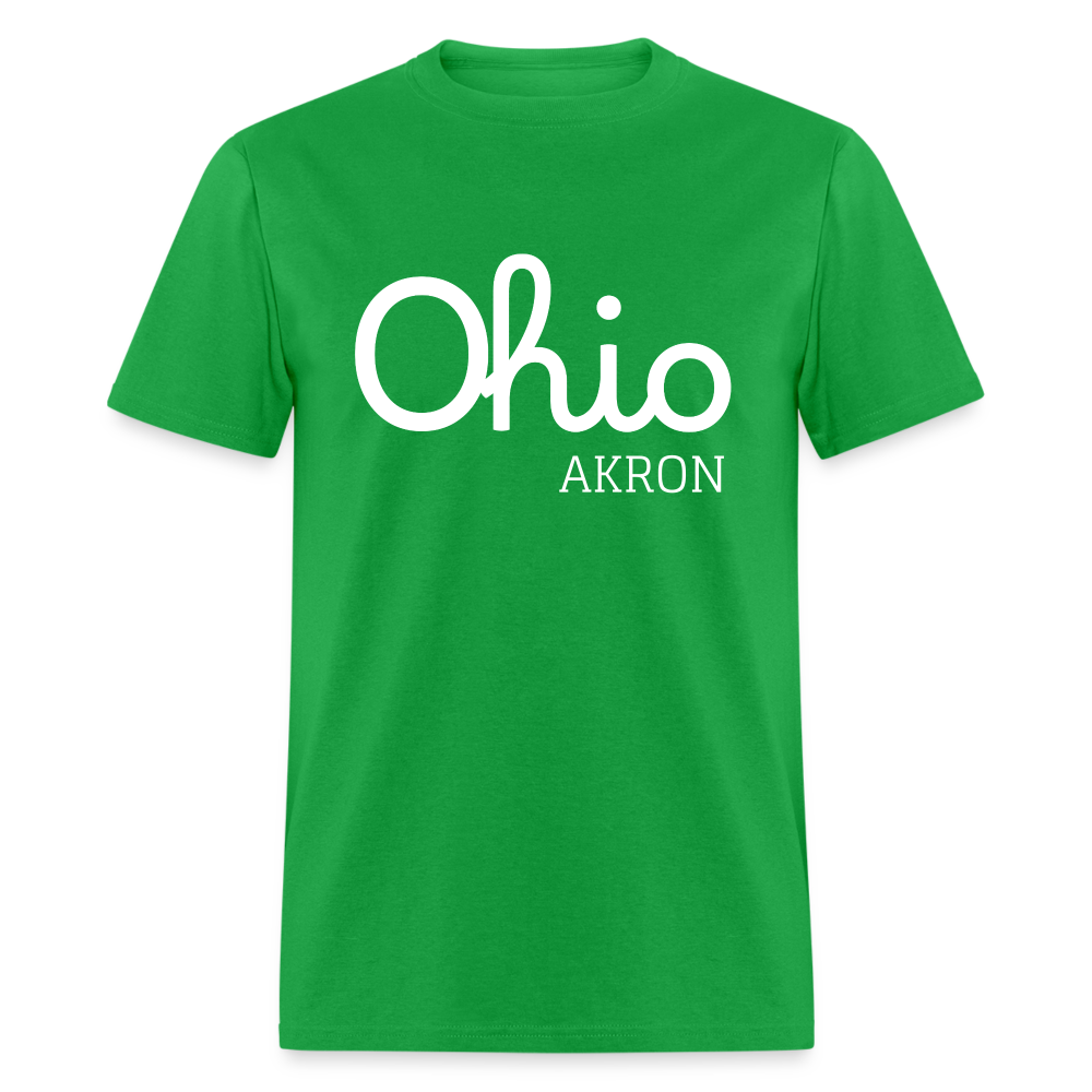 Akron Script Ohio Unisex Classic T-Shirt - bright green