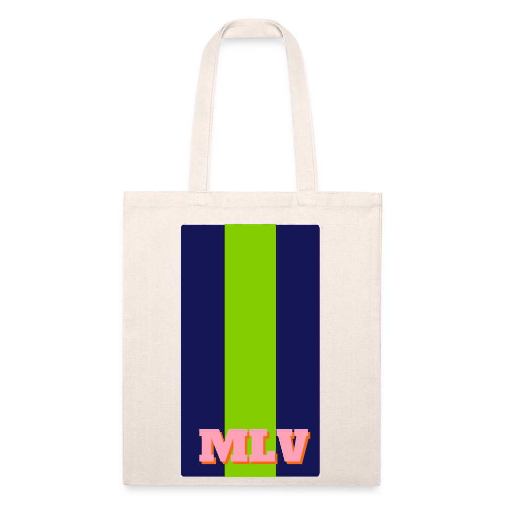 Monogrammed Stripe Recycled Tote Bag - natural