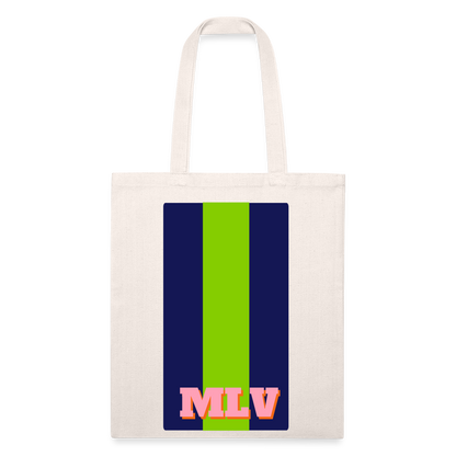 Monogrammed Stripe Recycled Tote Bag - natural