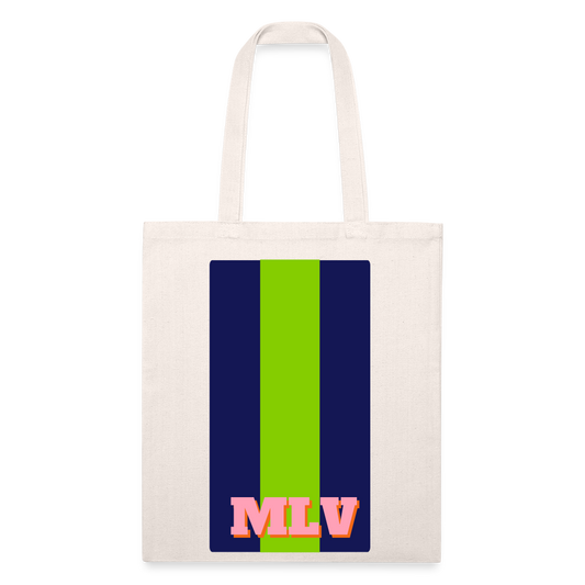 Monogrammed Stripe Recycled Tote Bag - natural