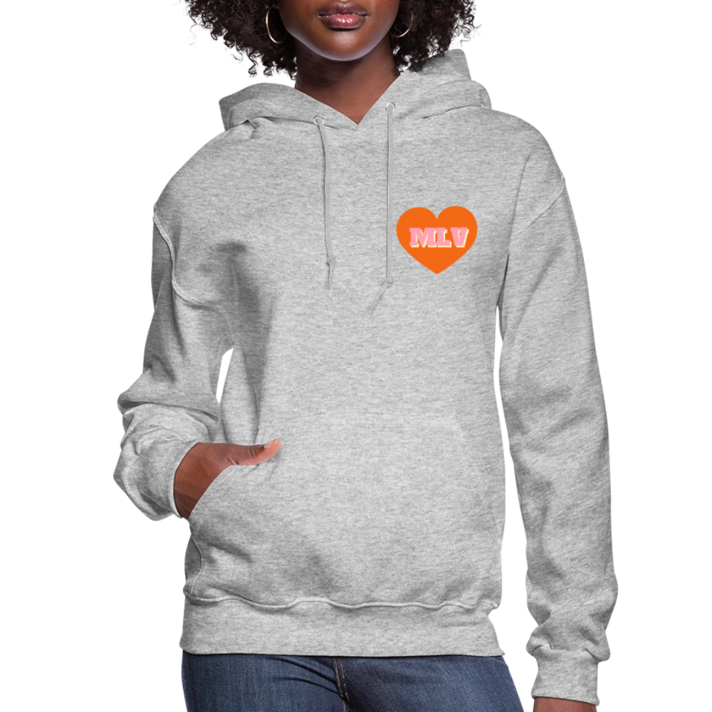 Monogrammed Initials Heart Women's Hoodie - heather gray