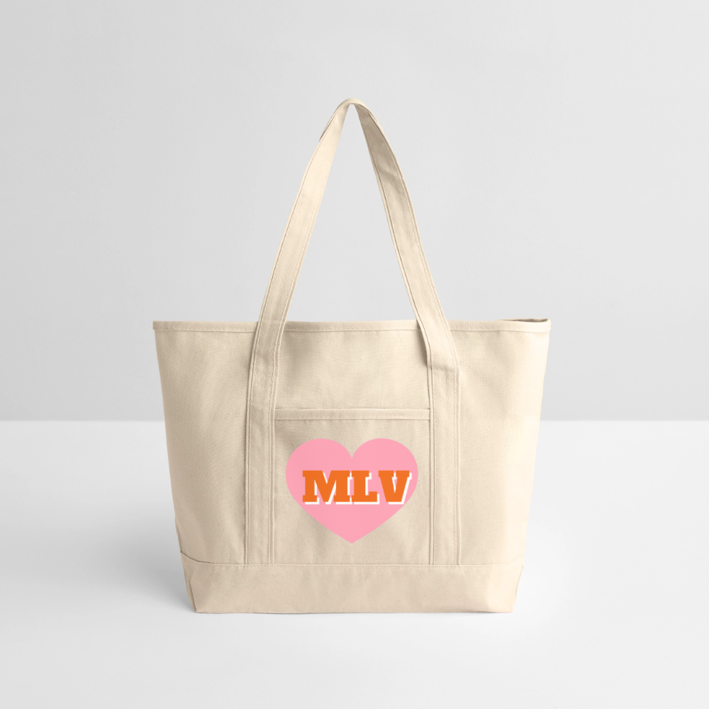 Monogrammed Large Canvas Deluxe Tote - natural