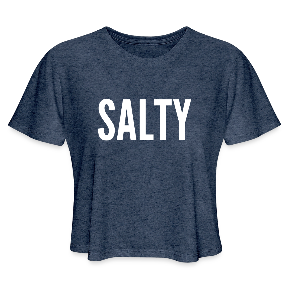 Salty Women's Cropped T-Shirt - heather navy