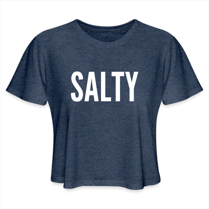 Salty Women's Cropped T-Shirt - heather navy
