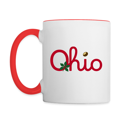 Ohio Script Contrast Coffee Mug - white/red