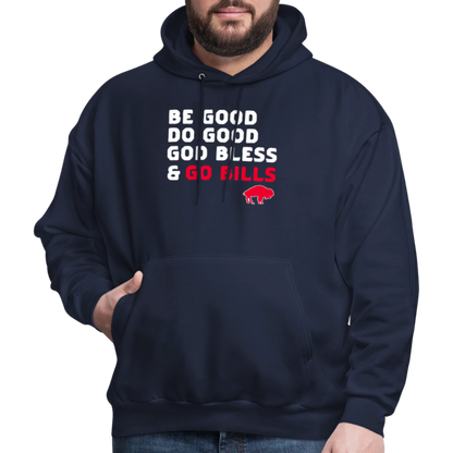 Be Good Do Good God Bless & Go Bills Men's Hoodie - navy
