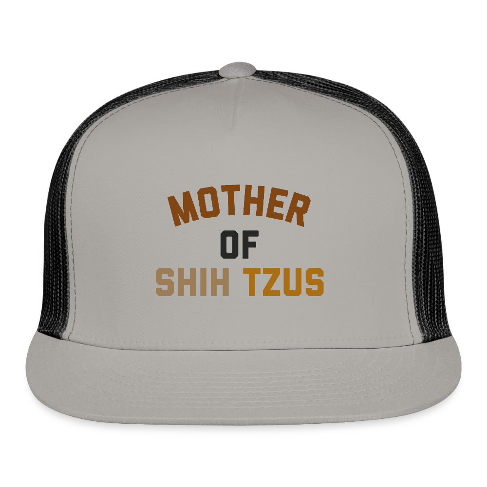 Mother of Shih Tzus Trucker Hat - gray/black