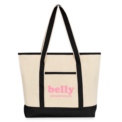 Personalized Large Canvas Deluxe Tote - Natural/Black