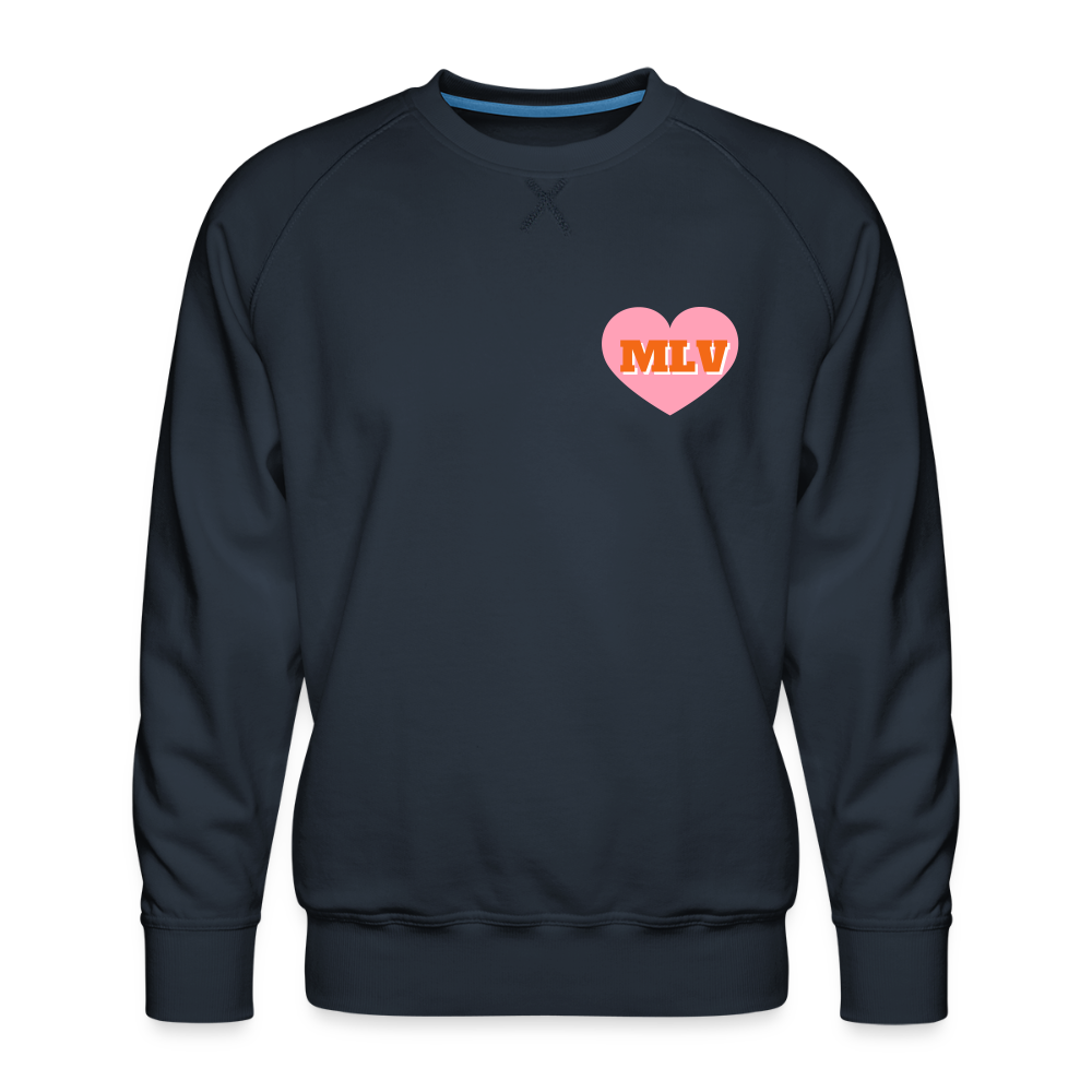 Monogram Heart Unisex Premium Sweatshirt - navy