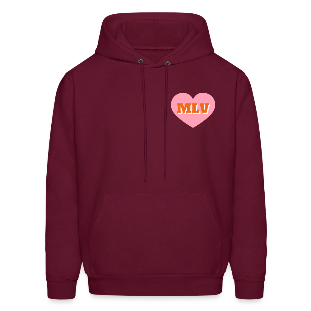 Monogrammed Initials Heart Unisex Hoodie - burgundy