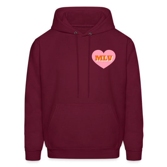 Monogrammed Initials Heart Unisex Hoodie - burgundy