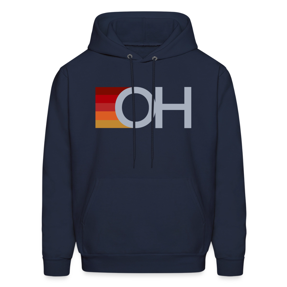 OH Rainbow Stripes Men's Hoodie - navy