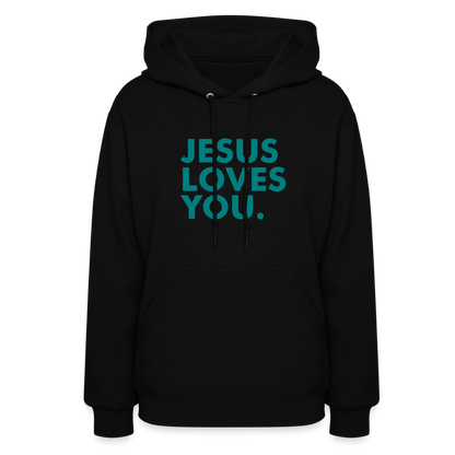 Jesus Loves You Women's Hoodie - black