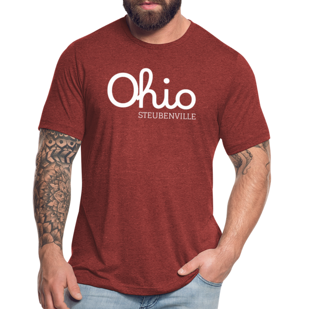 Steubenville Ohio Unisex Jersey T-Shirt by Bella + Canvas - heather cranberry