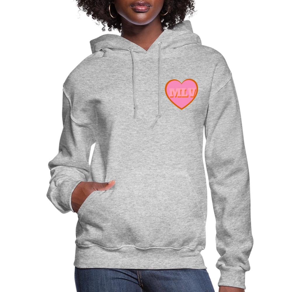 Monogrammed Initials Heart Women's Hoodie - heather gray