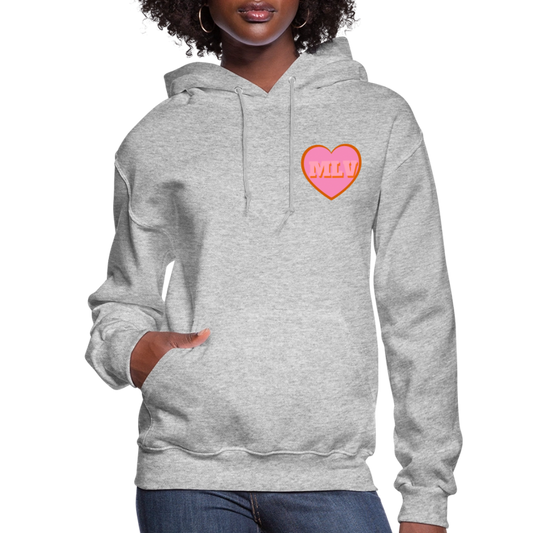 Monogrammed Initials Heart Women's Hoodie - heather gray