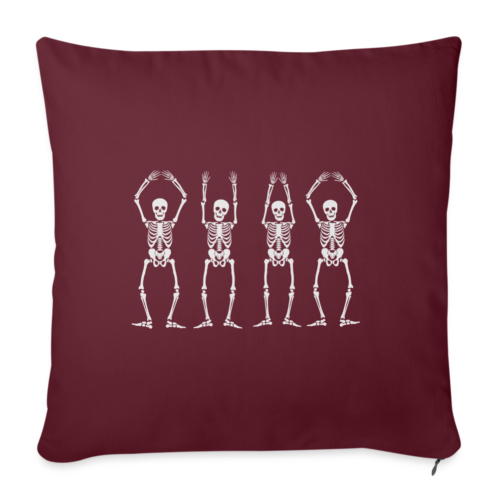 OHIO Skeletons Throw Pillow Cover 18” x 18” - burgundy