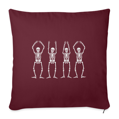 OHIO Skeletons Throw Pillow Cover 18” x 18” - burgundy