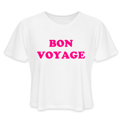 Bon Voyage Women's Cropped T-Shirt - white