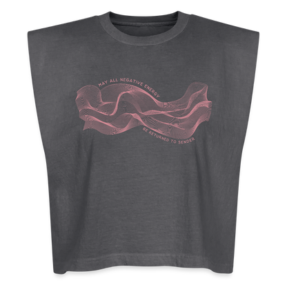 May All Negative Energy Be Returned to Sender American Apparel Women's Garment Dyed Muscle Tank - faded black