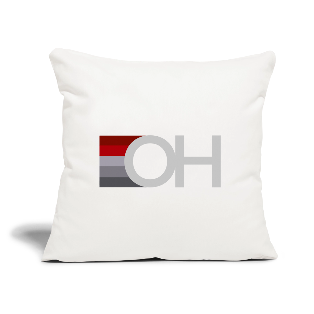 OH Rainbow Throw Pillow Cover 18” x 18” - natural white