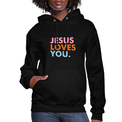 Jesus Loves You Women's Hoodie - black