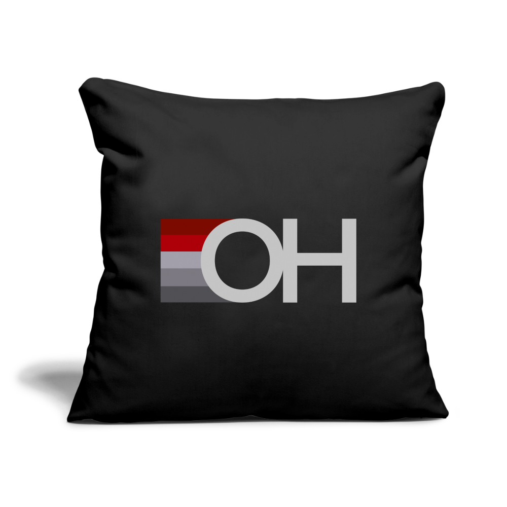 OH Rainbow Throw Pillow Cover 18” x 18” - black