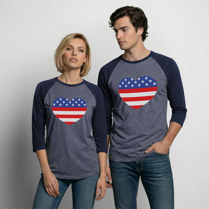 Baseball T-Shirt - heather blue/navy