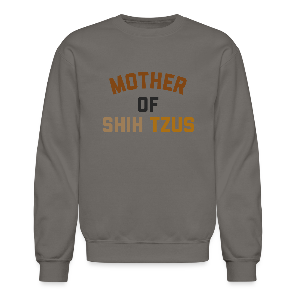 Mother of Shih Tzus Crewneck Sweatshirt - asphalt gray