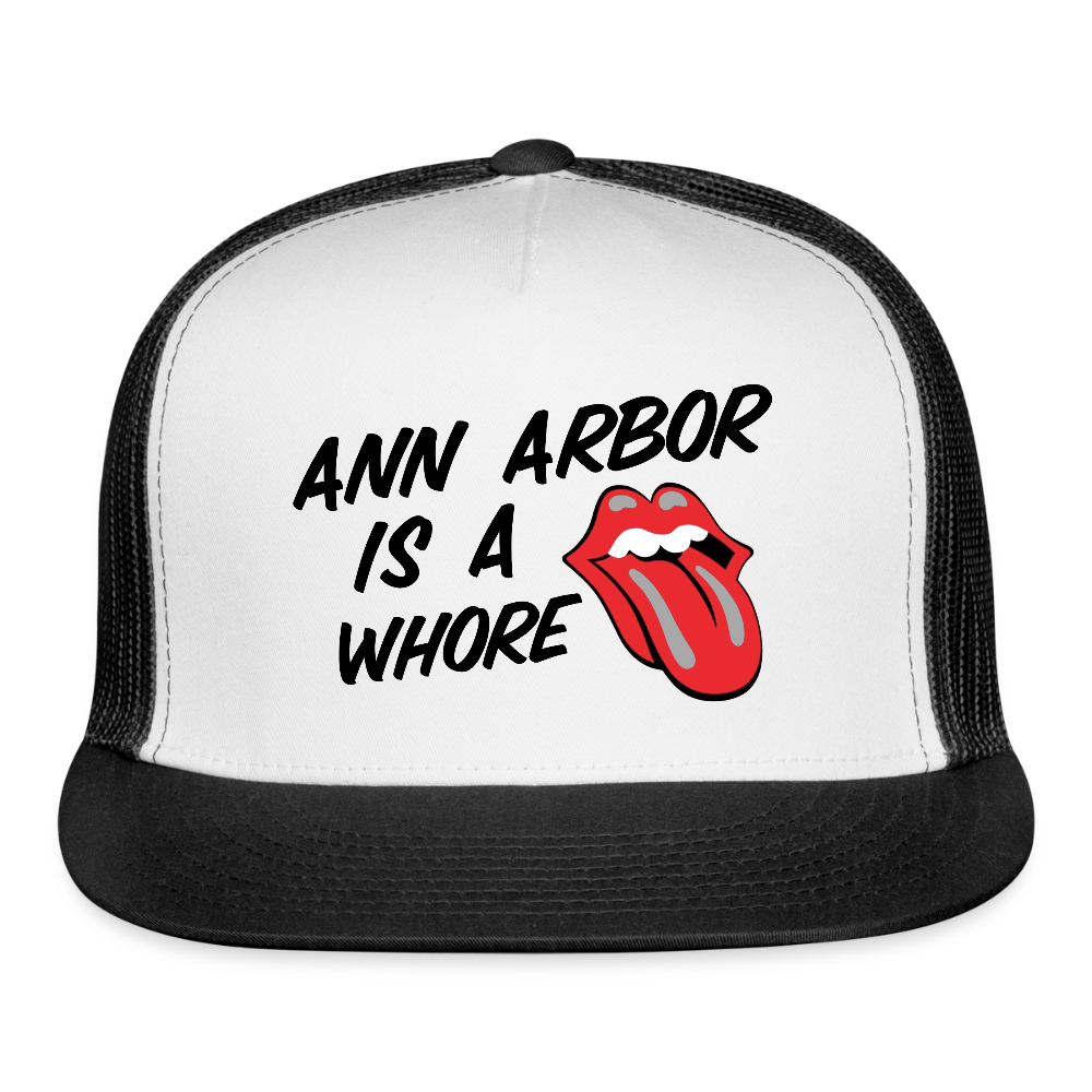 Ann Arbor was aWhore Trucker Hat - white/black