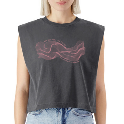 May All Negative Energy Be Returned to Sender American Apparel Women's Garment Dyed Muscle Tank - faded black