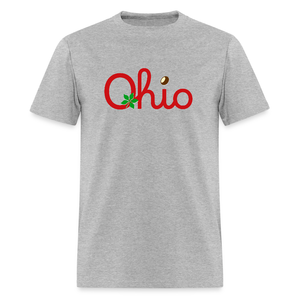 Ohio Script Leaf Nut Men's T-Shirt | GILDAN 5000 - heather gray