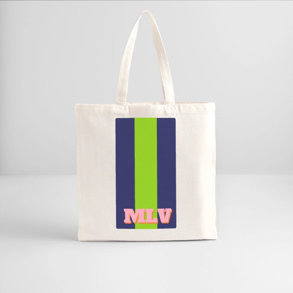 Monogrammed Stripe Recycled Tote Bag - natural