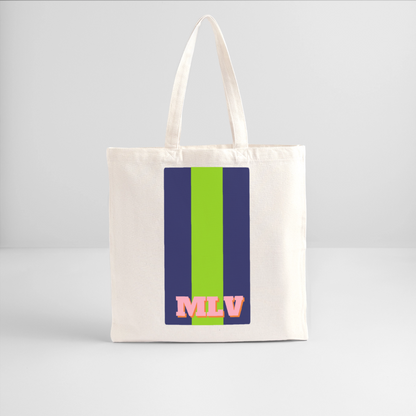 Monogrammed Stripe Recycled Tote Bag - natural