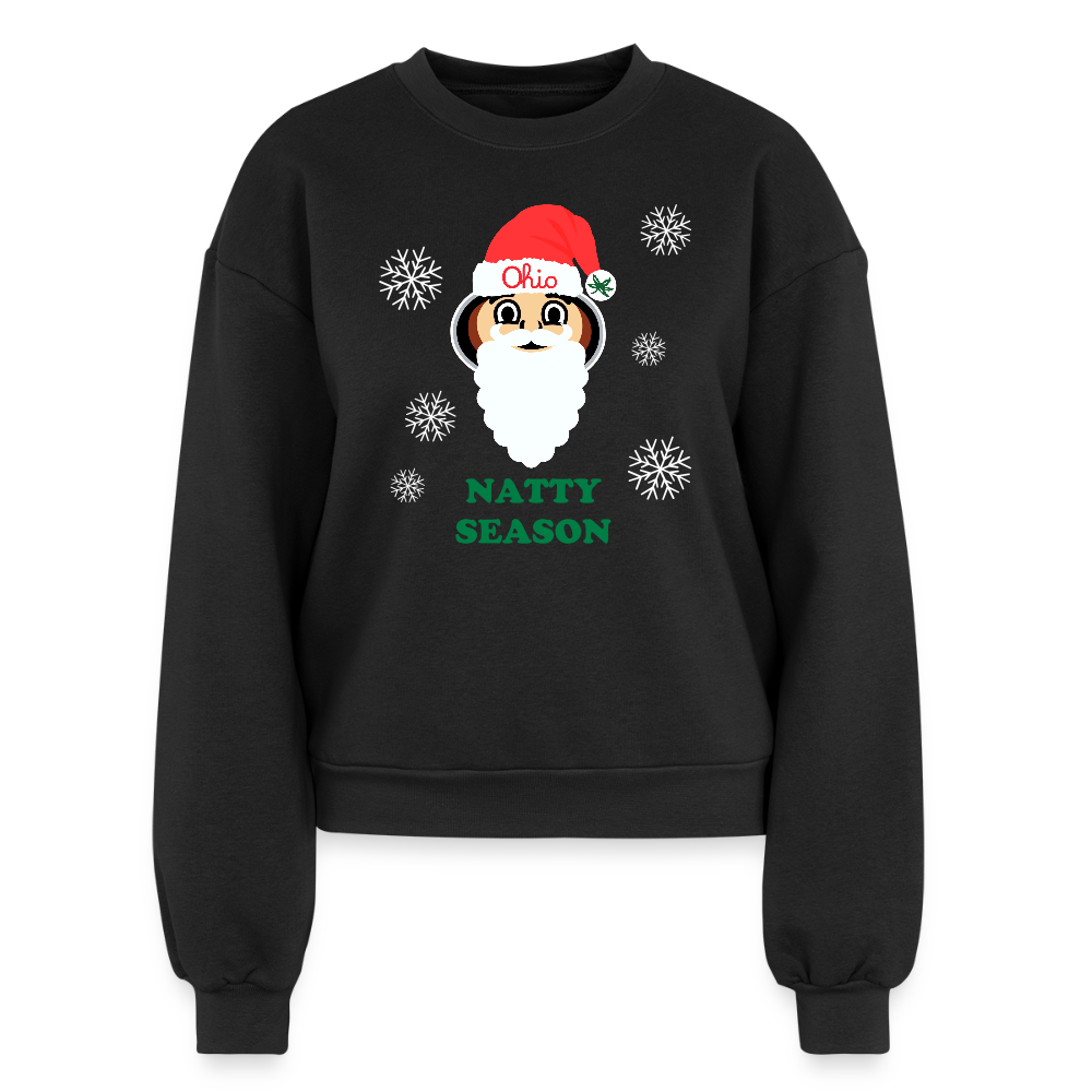 Ohio Santa Natty Season Women's Fleece Crewneck Sweatshirt - black