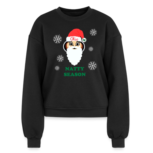 Ohio Santa Natty Season Women's Fleece Crewneck Sweatshirt - black