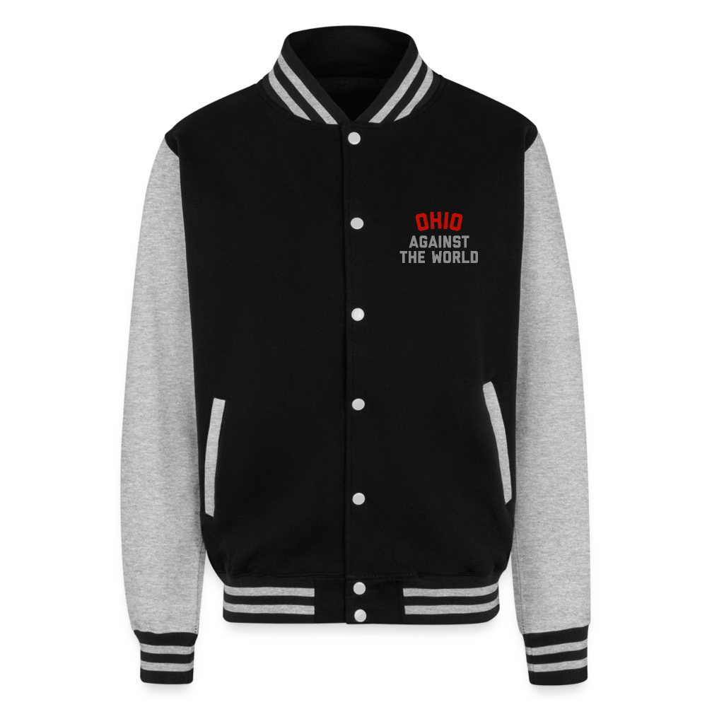 Ohio Script Ohio Against the World  Heavyweight Letterman Jacket - black/heather grey