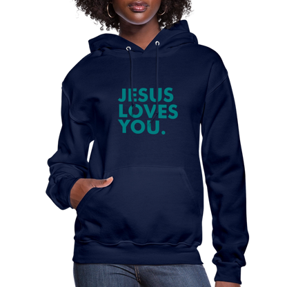 Jesus Loves You Women's Hoodie - navy
