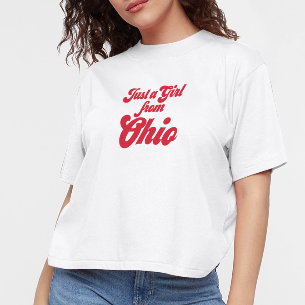 Just a Girl From Ohio Women's Boxy Tee - white