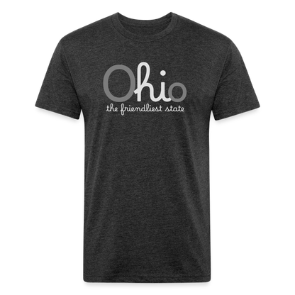 O hi o the friendliest state Fitted Cotton/Poly T-Shirt by Next Level - heather black