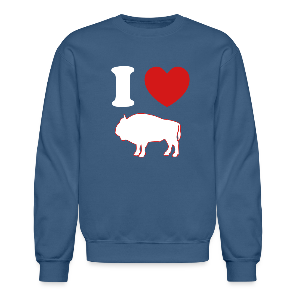 I Heart Buffalo Crewneck Sweatshirt - indigo blue