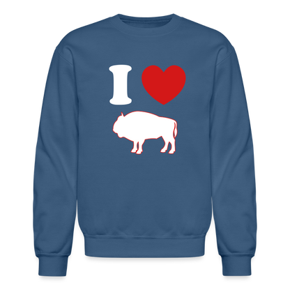 I Heart Buffalo Crewneck Sweatshirt - indigo blue