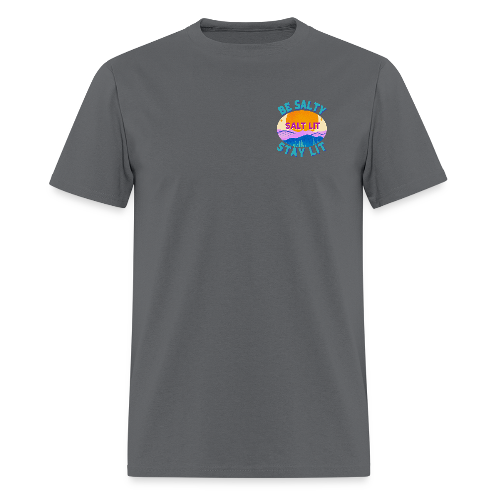 SALT LIT Crew Neck T-Shirt Unisex - charcoal