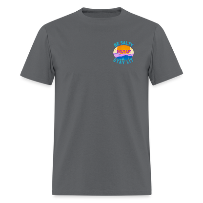 SALT LIT Crew Neck T-Shirt Unisex - charcoal